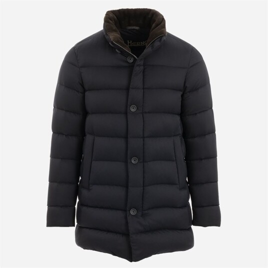 Herno Woven Half Coat - Blue