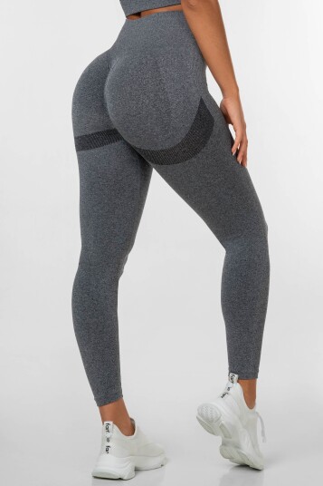 FAMME - Dark Grey Peachy Scrunch Leggings - L