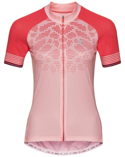 Odlo Stand-Up Collar Full Zip S/S W Blossom/Dubarry (Storlek XS)