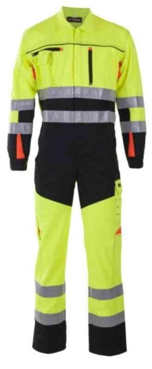 BS Bergset Kjeledress, HiVis kl.3 Unisex, Str. 64, Gul/Sort