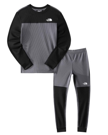 The North Face Teen Waffle Baselayer Set JR TNF Black (Storlek M)