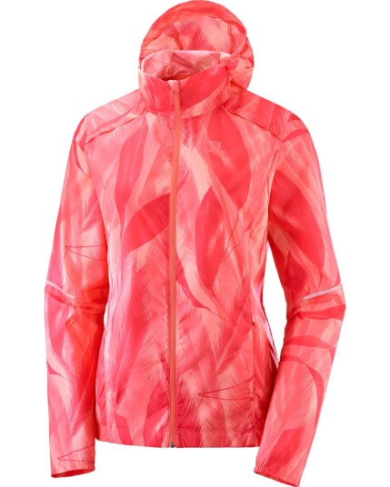 Salomon Agile Wind Print Hoodie W Desert/Dubarry (Storlek M)