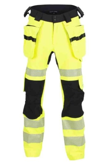 BS Lillehammer 2.0 Arb.bukse, HiVis kl.2 Unisex, Str. C64, Sort/Gul