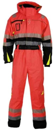 BS Gjøvik allværs Vinterkjeledress, kl.3 Unisex, Str. L, Rød/Sort, HiVis