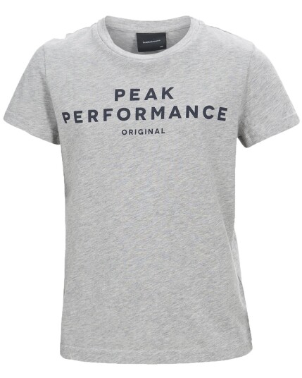 Peak Performance Logo S/S T-Shirt JR Medium Grey Melange (Storlek 160)