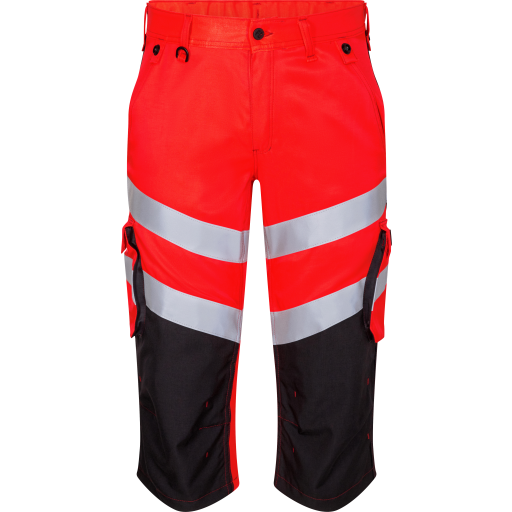 Engel Safety Piratbukse, HiVis kl.1 Mann, Str. 64, Rød/Sort