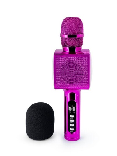 BigBen Interactive Party Karaoke Microphone with LED + Bluetooth - Rosa