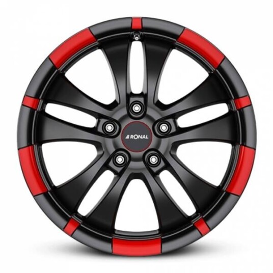 Ronal R59 Jet Black Matt Red Rim 7.5x18 5x114.3 ET40 B82