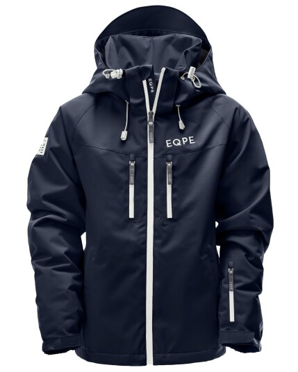 EQPE Qanuk Ski Jacket JR Dark Navy/Bright White (Storlek 146/152)