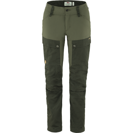 Fjellreven KEB Trousers Curved Short, Dame Deep Forest-Laurel Green(#595D47,#35392B) Dame 34