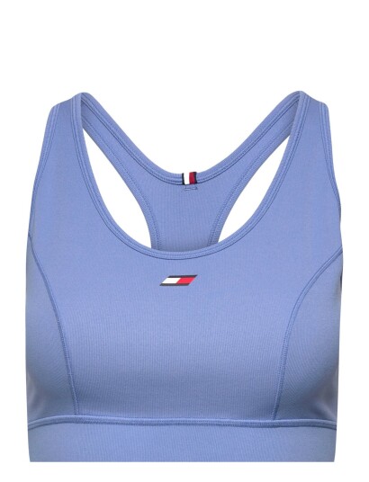 Tommy Sport Mid Int Sorona Mix Ribbed Bra Blue Tommy Sport SKY CLOUD XS