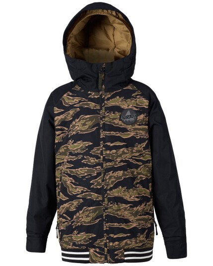 Burton Game Day Jacket JR Olive Beast/True Black (Storlek S)