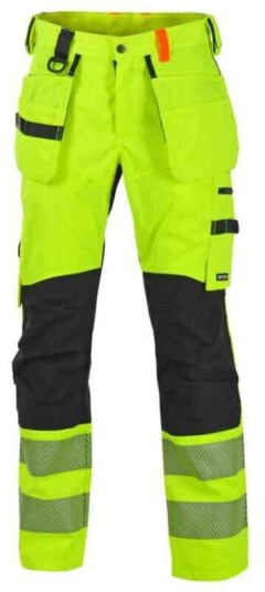 BS Gjøvik Håndverksbukse, HiVis kl.2 Unisex, Str. C60, Gul/Sort