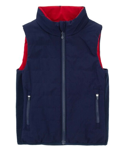 Woolland Kongsvinger Vest Reversible JR Blue Ink/Chili (Storlek 134-140)