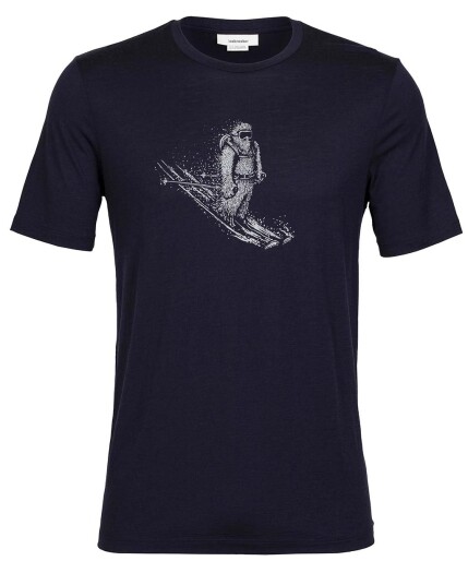 Icebreaker Tech Lite II S/S Tee Skiing Yeti M Midnight Navy (Storlek S)