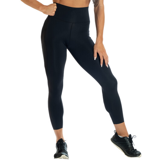 High Waist Leggings, Black Svart Small