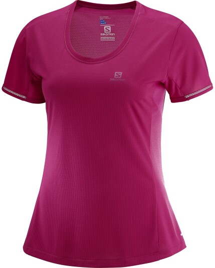 Salomon Agile S/S Tee W Cerise (Storlek M)