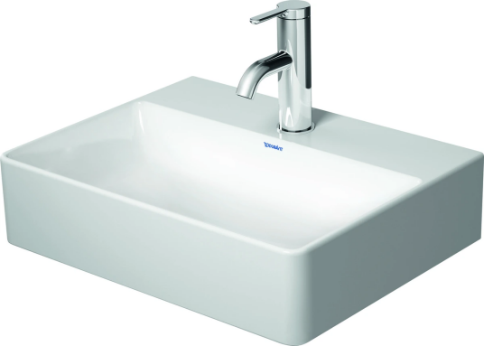 Duravit DuraSquare Toppmontert servant 450x350 mm, 1 bl.hull, u/o.l, Hvit m/WG