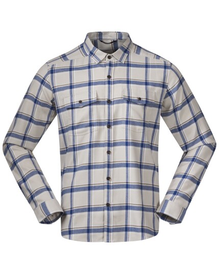 Bergans Tovdal Shirt M Chalk Sand/Riviera Blue Check (Storlek XXL)