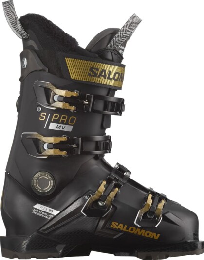 Salomon Women's S/Pro MV 90 25-25.5, Black/Gold Met./Beluga