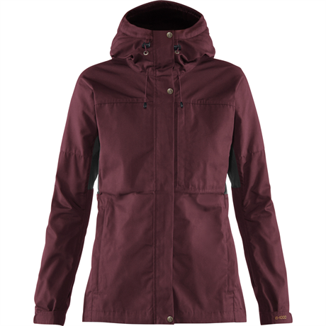 Fjellreven Kaipak Jacket, Dame Dark Garnet/Dark Grey (#5C2830, #2C2C2C) Dame S