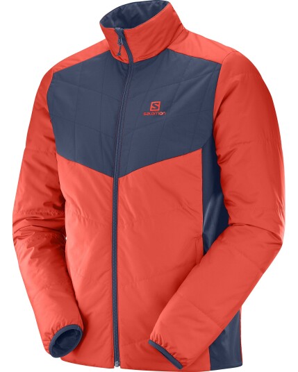 Salomon Drifter Mid Jacket M Fiery Red/Night Sky (Storlek L)