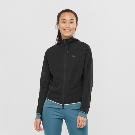 Salomon Light Shell Jacket, løpejakke dame M Black/mallard Blue