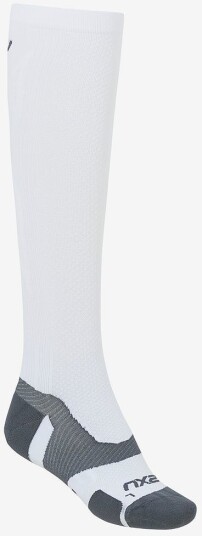 2xu Vectr Light Cushion Full Length Socks White/Grey L/X-Long