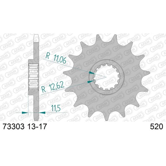 AFAM Framdrev #520 - Husqvarna/KTM, 16T 701,400/450/620/640/660/690/790/890cc+