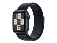 Apple Watch SE (GPS) - 2. generasjon - 40 mm - midnattsaluminium - smartklokke med sportssløyfe - vevet nylon - midnatt - håndleddstørrelse: 145-220 mm - 32 GB - Wi-Fi, Bluetooth - 26.4 g