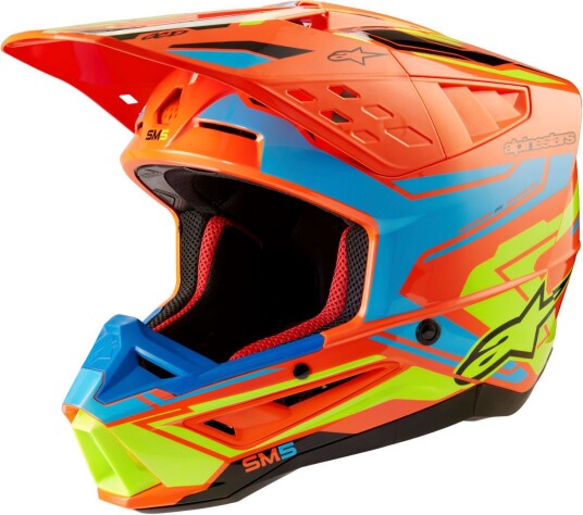 Alpinestars S-M5 Action 2 2024 Motocross Hjelm M Gul Oransje