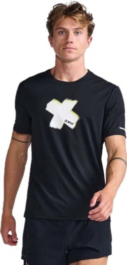 2XU Men's Light Speed Tee S, Black White X/White Reflective