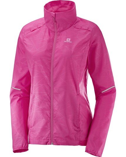 Salomon Agile Wind Jacket W Pink Yarrow (Storlek M)