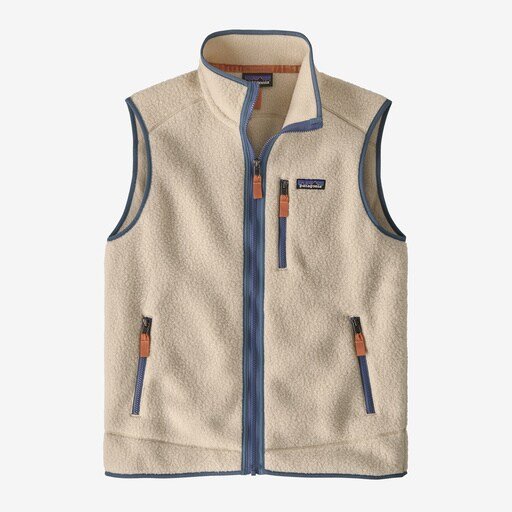 Patagonia Retro Pile Vest, M's Dark Natural w/Utility Blue L