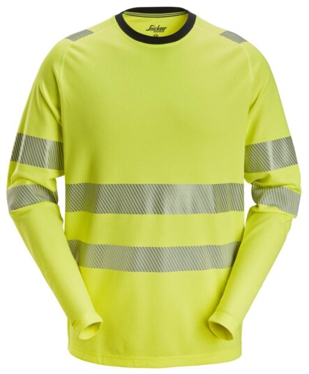 Snickers 2431 T-skjorte, lang, HiVis Mann, Str. 3XL, HiVis Gul