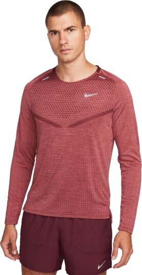 Nike Dri-Fit Adv Techknit Ultra Ls Top Herre Night Maroon/Cedar L