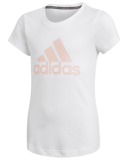 Adidas Must Haves BOS Tee JR White/Hazcor (Storlek 164)