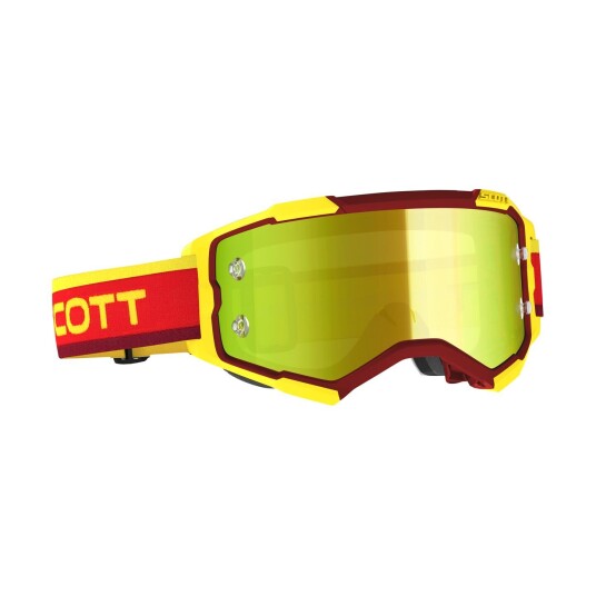 Scott Fury MX Brille - Rød/Gul Gul Chrome WORKS Linse