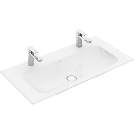 VILLEROY & BOCH FINION DOBBELSERVANT 100X50, HVIT ALPIN CERAMICPLUS U/OVERLØP