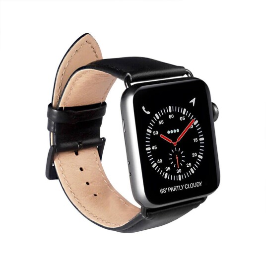 GEAR Buffalo Apple Watch (42/44/SE/45/49MM) GEAR Buffalo Rem i Ekte Skinn - Svart