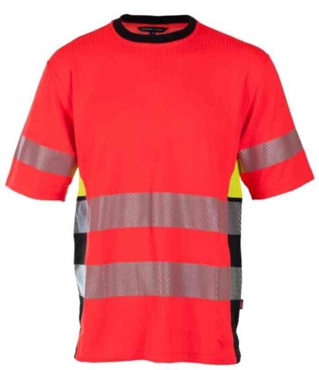 BS Gjøvik T-skjorte, HiVis kl.3 Unisex, Str. S, Rød/Sort