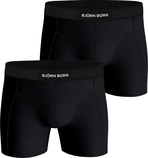 Bjørn Borg Lyocell Boxer 2-Pack Herre Black/Black L