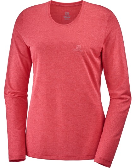 Salomon Agile L/S Tee W Cayenne/Heather (Storlek L)