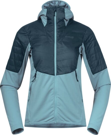 Bergans Women's Senja Midlayer Hood Jacket XL, Smoke Blue/Orion Blue