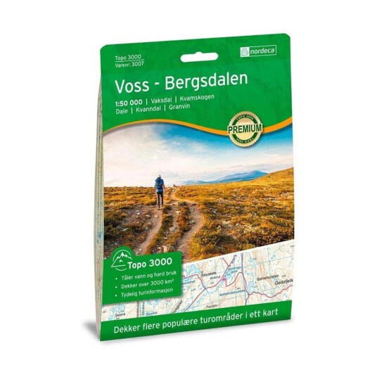 Topo 3000 Voss-Bergsdalen turkart 1:50000