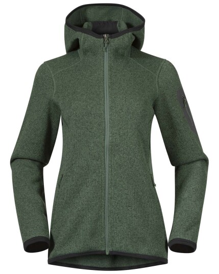 Bergans Kamphaug Knitted Hoodie W Dark Jade Green (Storlek XL)