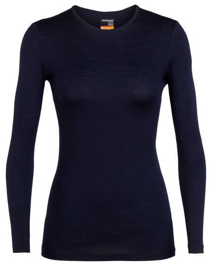 Icebreaker 200 Oasis L/S Crewe W Midnight Navy (Storlek L)