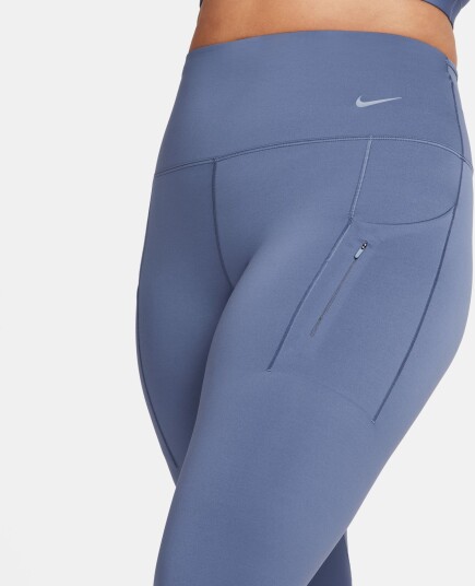 Nike Dri-Fit Go High Waist Tights Dame Diffused Blue/Black L