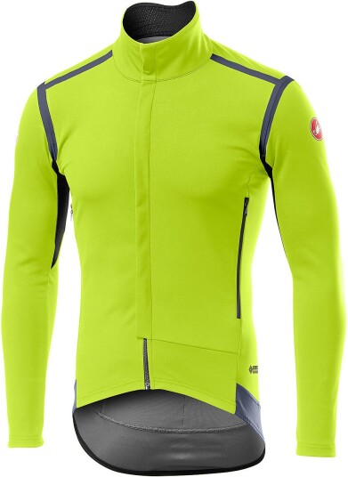 Castelli Perfetto Ros L/s M Yellow Fluo/Dark Steel Blue M