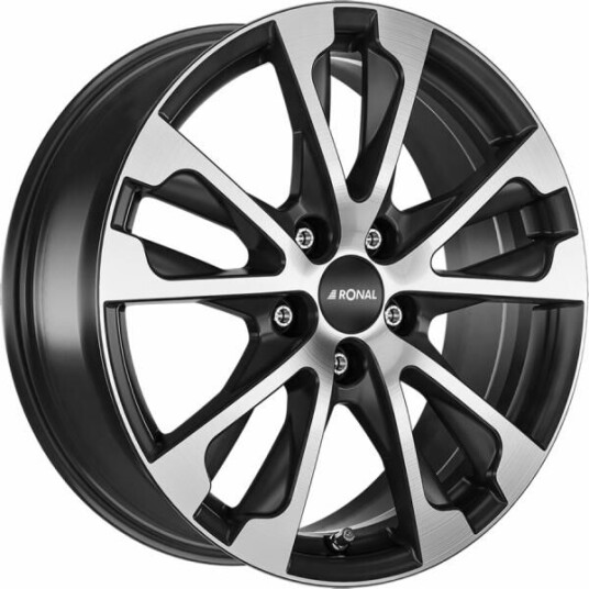 Ronal R61 Jet Black Matt Front Cut 7.5x17 5x108 ET55 B76